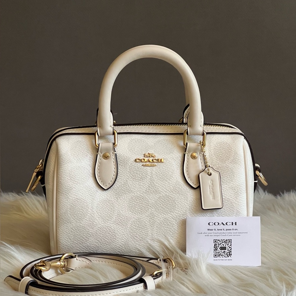 💰SOLD - CW329 - Coach Mini Rowan Crossbody Bag in Signature Canvas - Picture 11 of 13